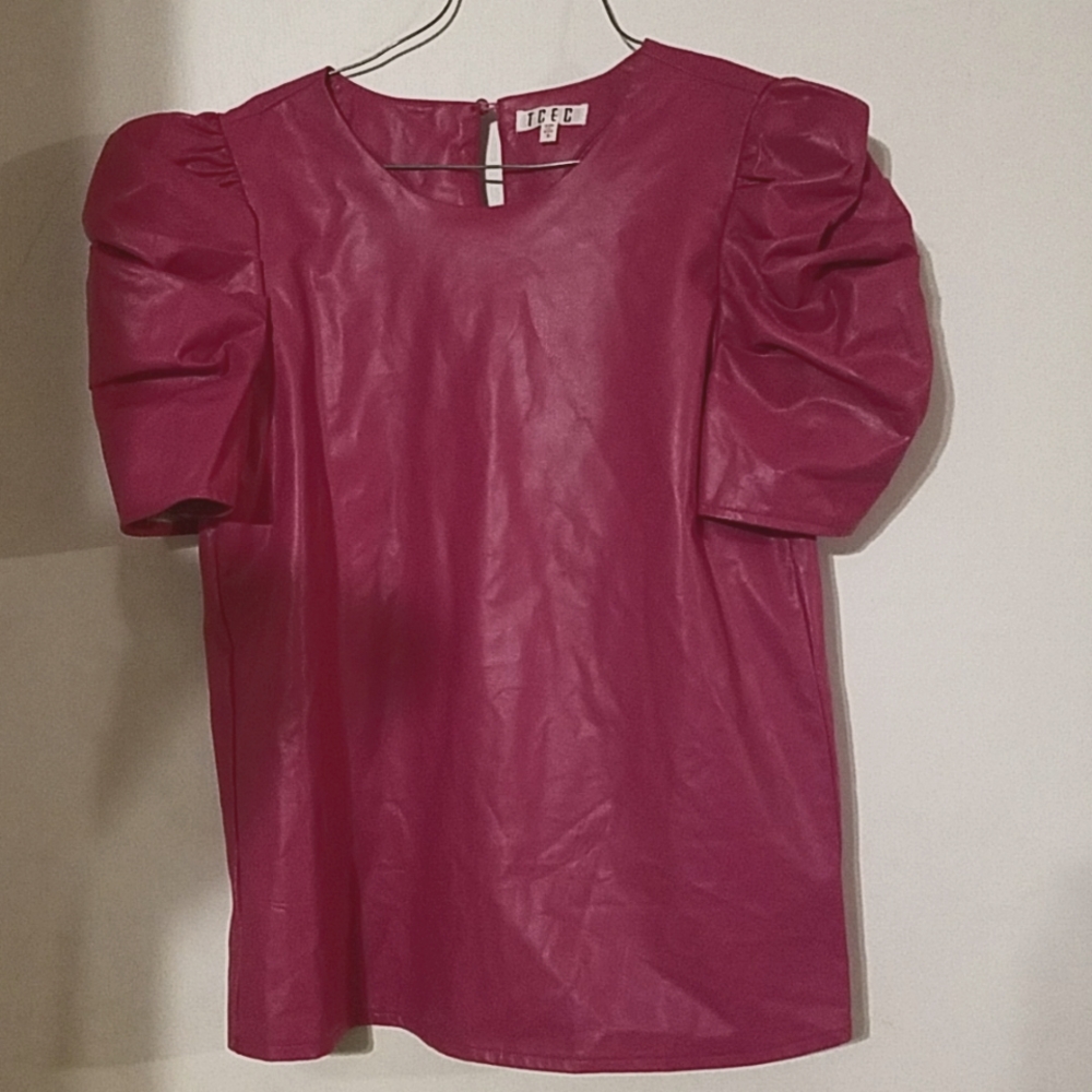Faux leather top
